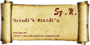 Szivák Miklós névjegykártya